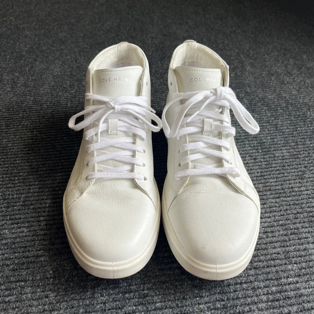 Cole Haan Grand Crosscourt High Top Men 11.5 White Leather Sneaker Preppy career